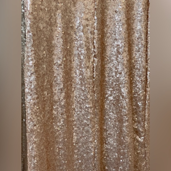 Slink and Wink Matte Rose Gold Sequin Maxi Dress - Lulus Size Small - Picture 10 of 12
